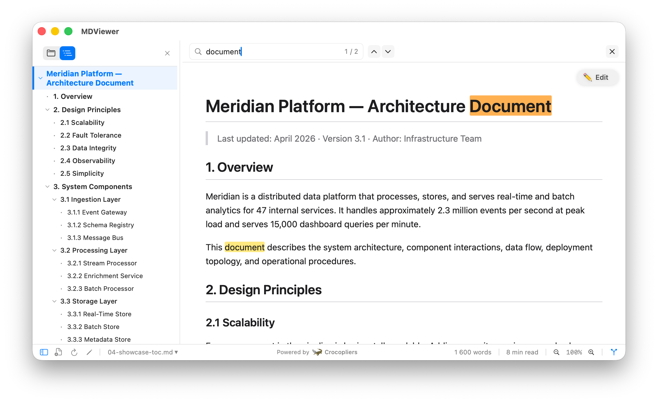Search and find text in markdown files with Cmd+F